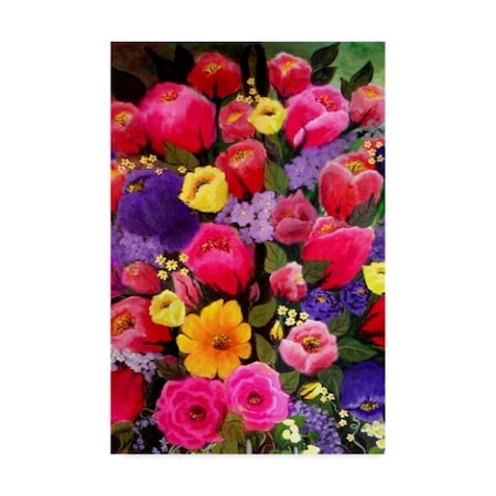 Bonnie B Cook 'Pink Spring Flowers' Canvas Art,16x24